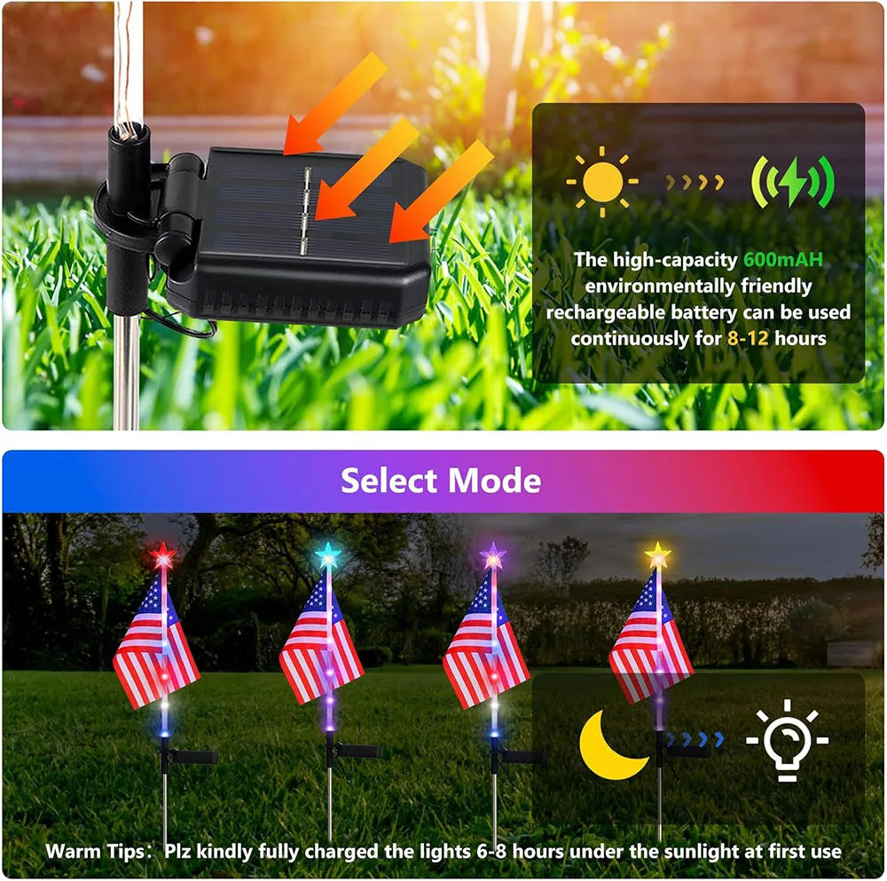Radiant Solar Flag Lights
