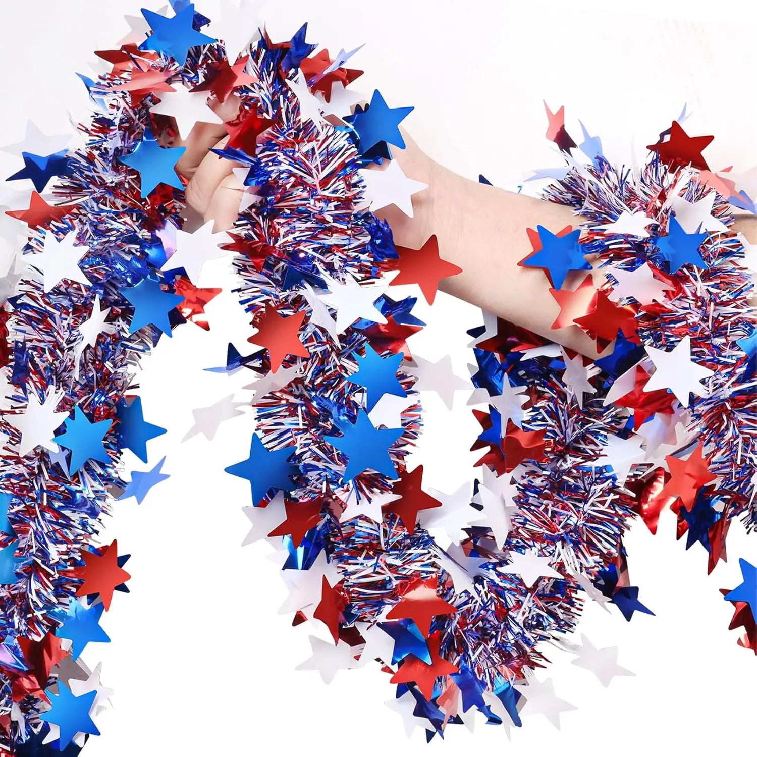 Festive Starry Tinsel Garland